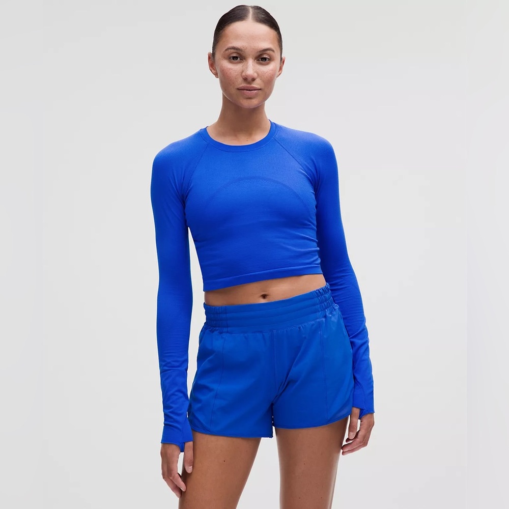Swiftly Tech Cropped Long Sleeve 2.0 - Cerulean Blue